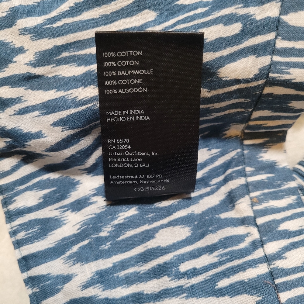 Anthropologie Pilcro Surf Bra Top In Ikat Blue And White Print Size M - Picture 12 of 12